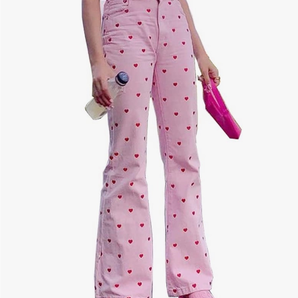 Pink Pants with red heart pants